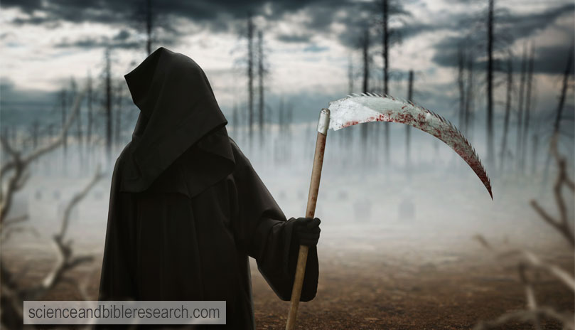 Death with a scythe in dark misty forest (Photo by NomadSoul1)