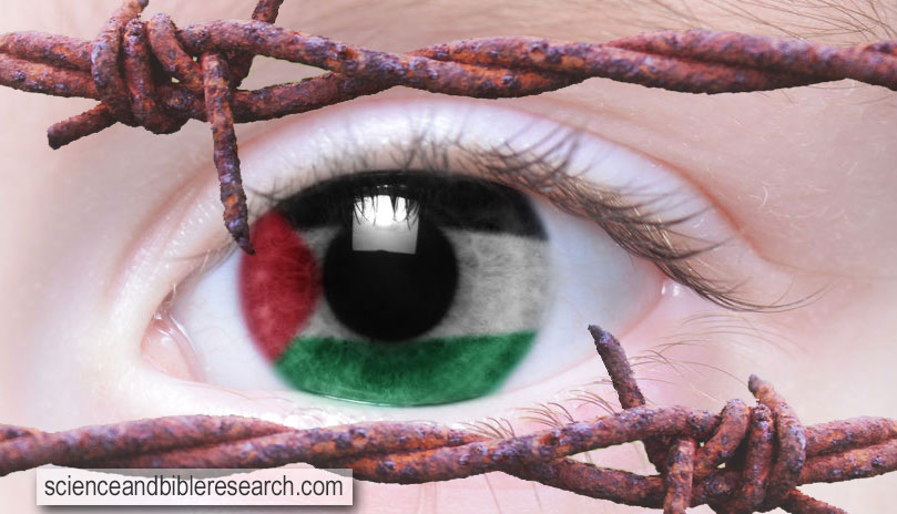 Human eye with national flag of Palestine (Photo by luzitanija)
