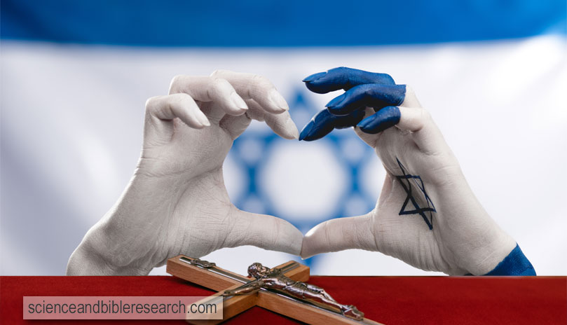 Heart-hands around Star of David (Photo by LightFieldStudios). Jesus on cross (Photo by twenty20photos).