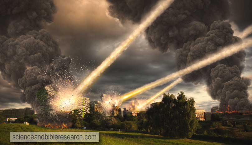 Meteorite shower over a city (Photo by sdecoret)